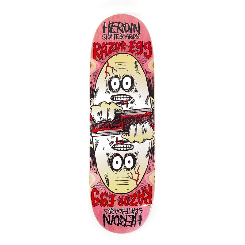 Heroin Skateboards – 9.5 – Razor Egg Symmetrical Deck – Pink