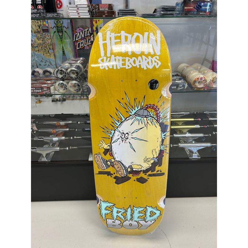 HEROIN TEAM FRIED BOY WHEEL WELLS SHAPED DECK 10.4