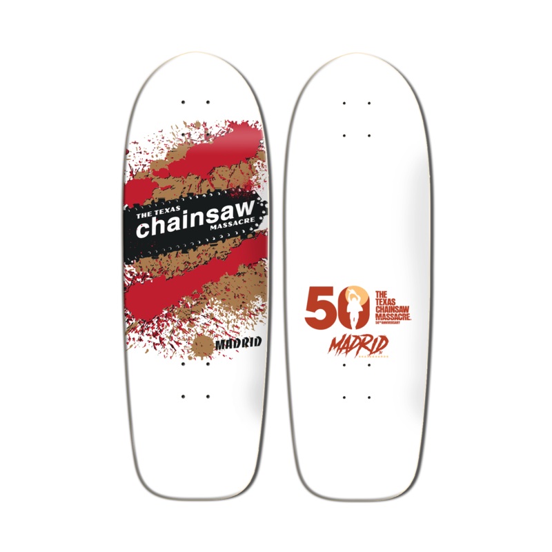 MADRID x TEXAS CHAINSAW MASSACRE RED AND GOLD EXPLOSION 9.5″ SKATEBOARD DECK