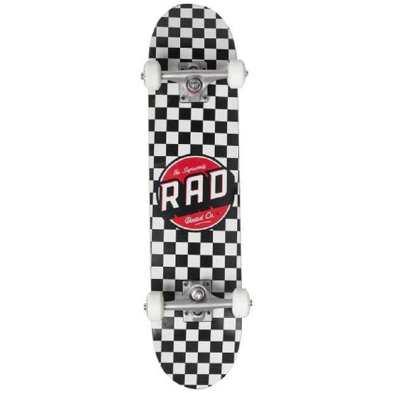 Rad Checker White and Black 6.75″ Skateboard Complete