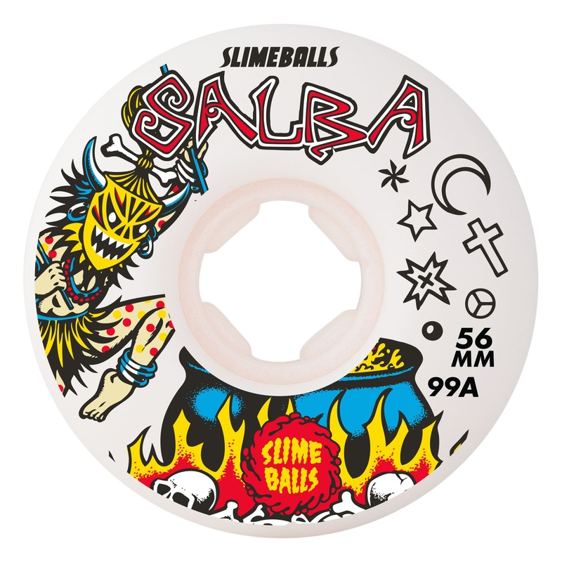 56mm Salba Witch Doctor 99a Chubbies Slime Balls Skateboard Wheels White 56mm