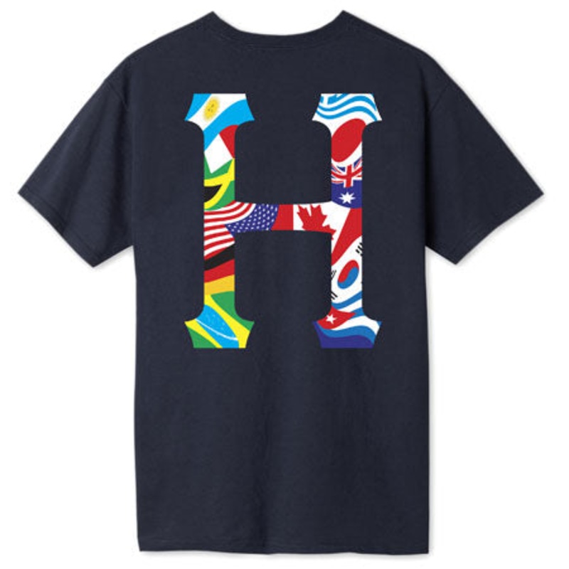 HUF Global Trip Classic H T Shirt French Navy Large