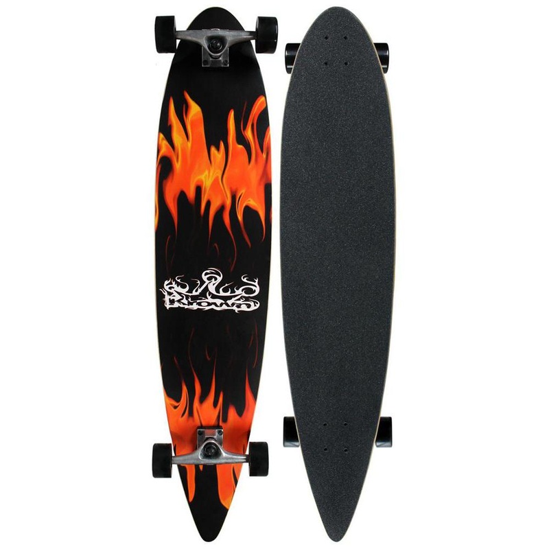 Krown Red Flame 43″ Pintail Longboard Complete
