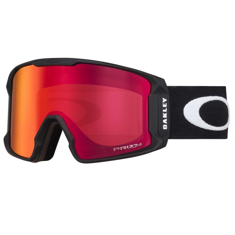 Oakley Line Miner L Snow Goggles – 2025 Matte Black with Prizm Snow Torch Iridium Lenses Black Red
