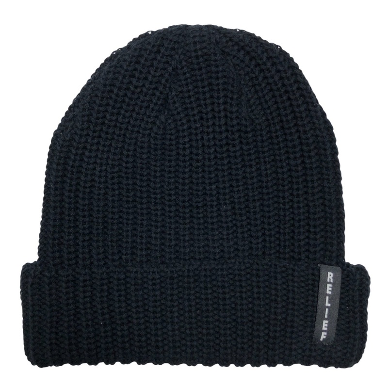 RELIEF COTTON KNIT CUFFED BEANIE BLACK OS Black
