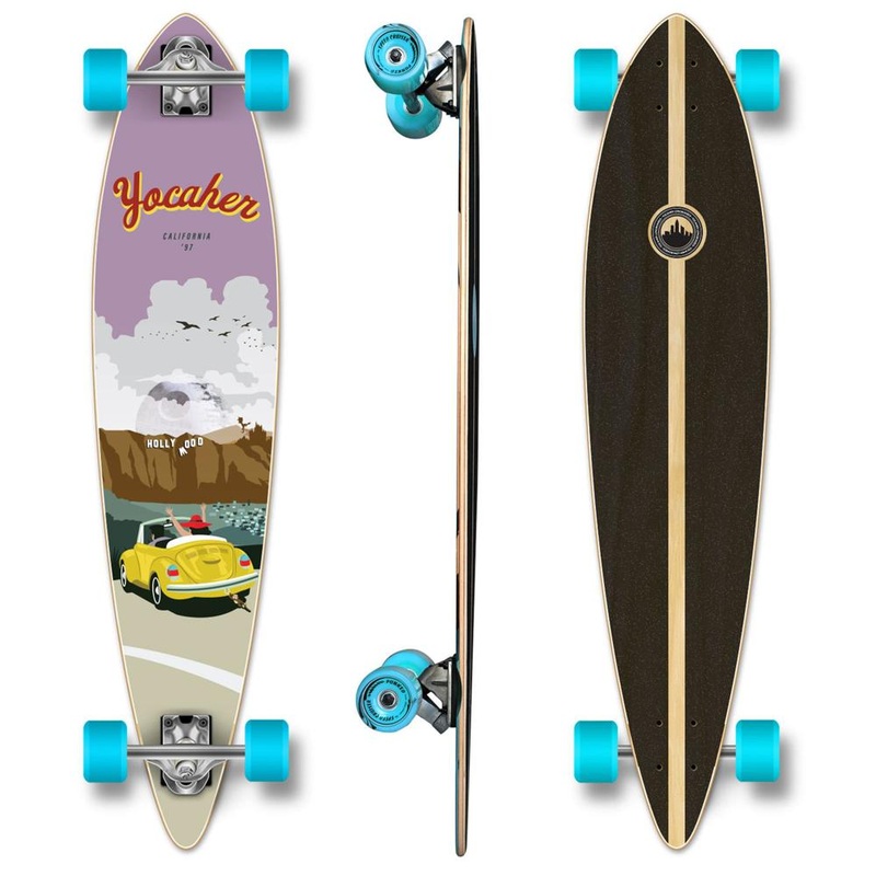 Yocaher Pintail Longboard Complete – VW Bettle Series – Yellow Complete