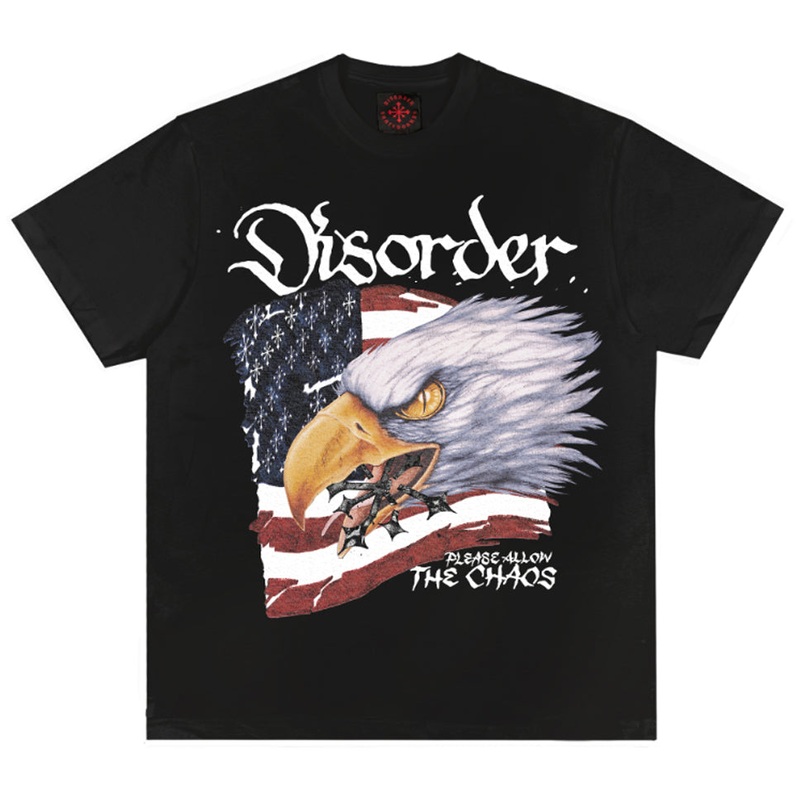 Disorder Skateboards Eagle of Chaos T Shirt Black Medium