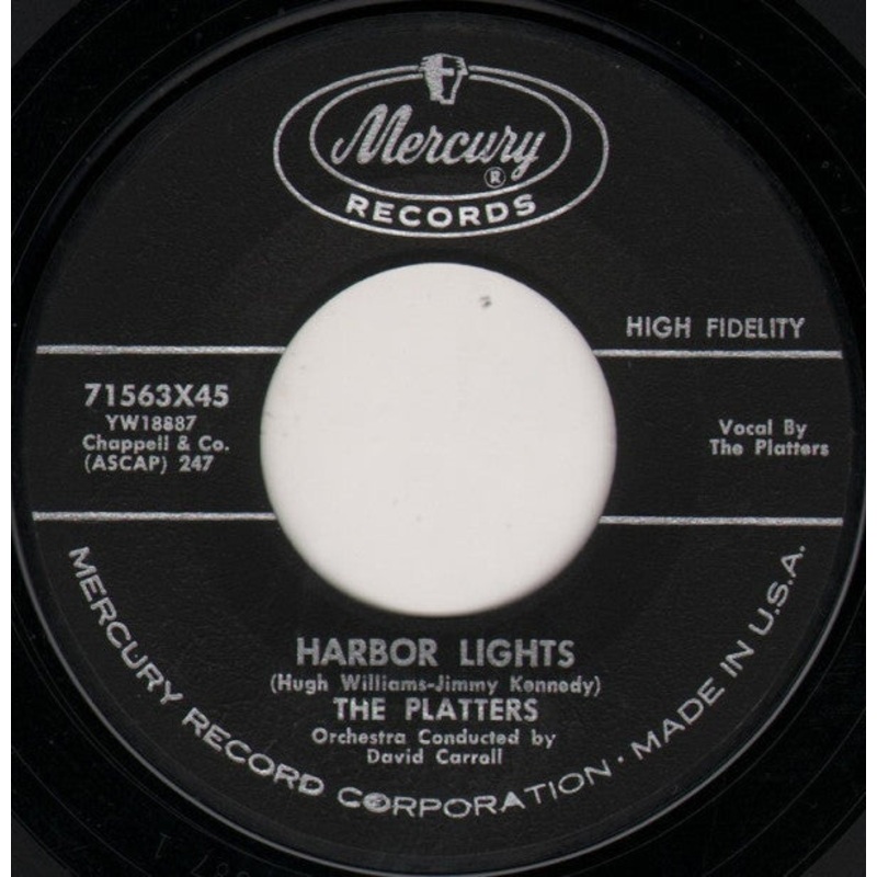 Platters, The  Harbor Lights / Sleepy Lagoon Vinyl 7″ Record *Used 1960 Release*