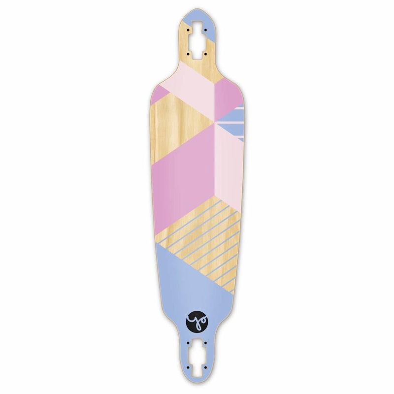 Punked Drop Through Longboard Deck – Geometric Series – Purple Deck