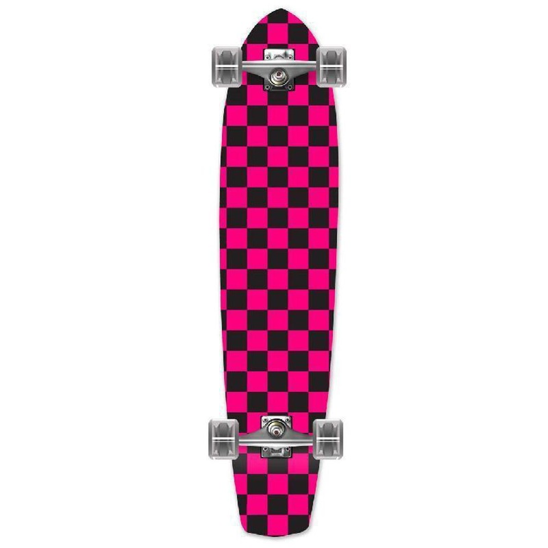 Punked Slimkick 36″ Longboard Complete – Checker Pink Complete