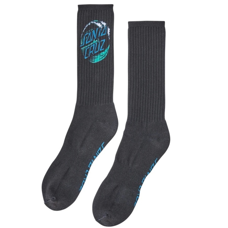 Santa Cruz Wave Dot Mens Crew Socks Black OS Black
