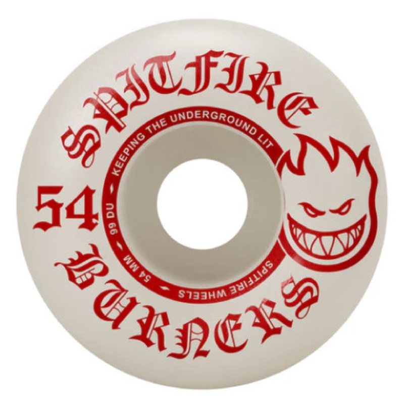 Spitfire Burners Wheels White/Red 54MM 99D 54mm