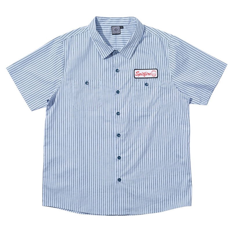 Spitfire Chrome Venom Button-Up Work Shirt Light Blue Small