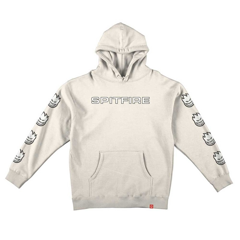 Spitfire Classic 87 Bighead Fill Sleeve Pullover Hoodie Small Bone