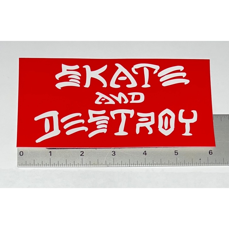 Thrasher Skate and Destroy Skateboard Sticker RED