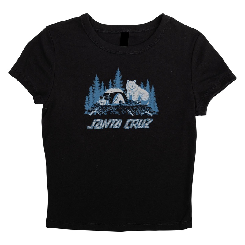 Woodland Strip Womens Santa Cruz Crop T-Shirt Black XS