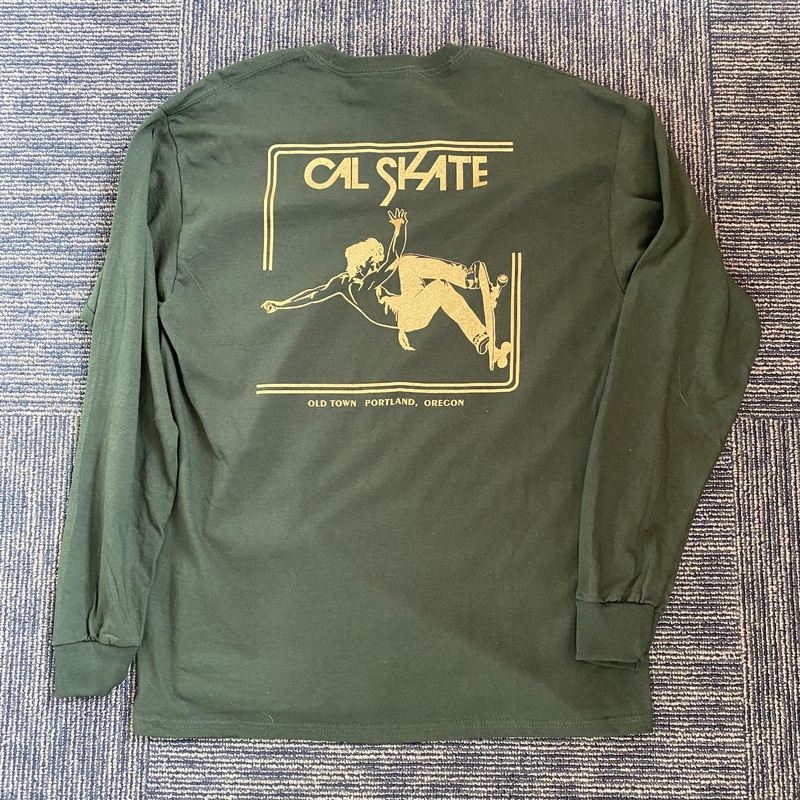 Cal Skate “Slasher-Long Sleeve” Forest/Gold Youth Large