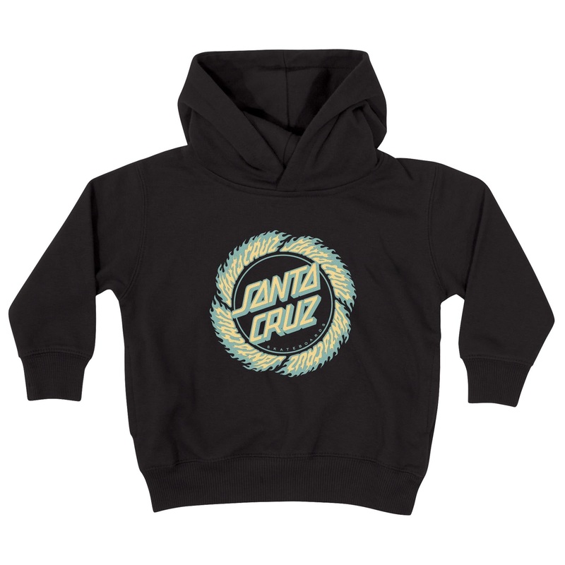 Flame Ringed Dot Kids Santa Cruz Hoodie Black 2T