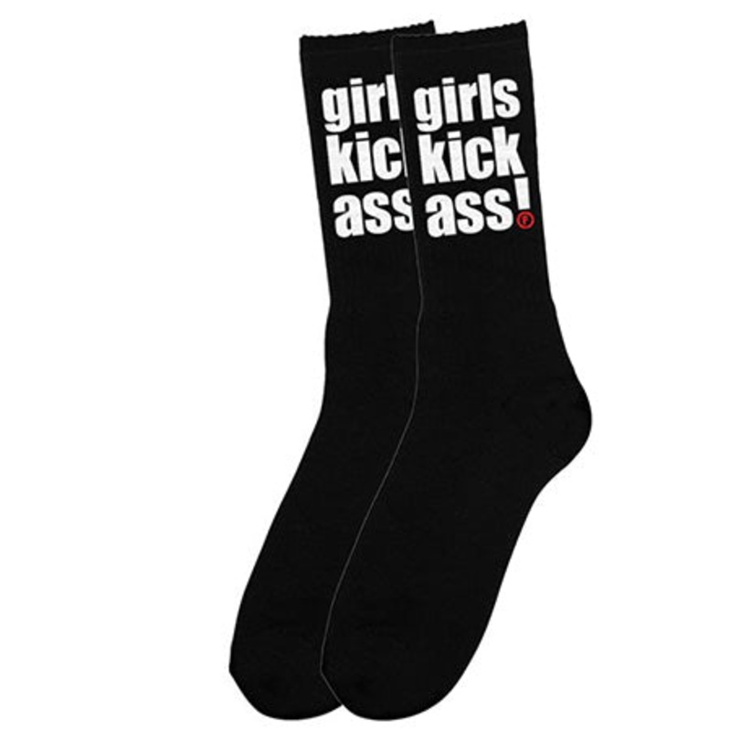 Foundation Girls Kick Ass Crew Socks Black One size fits all