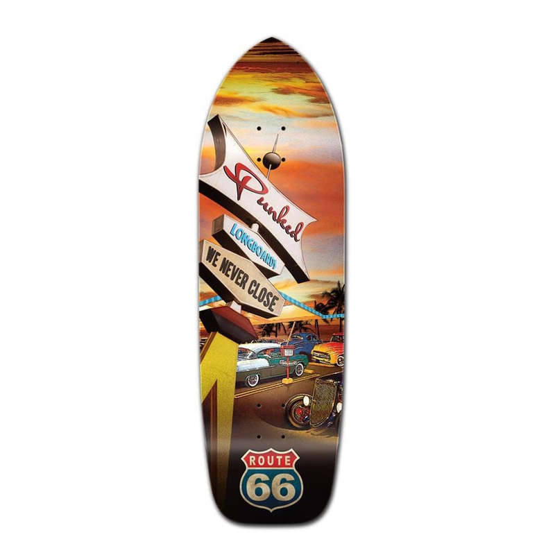 Punked Old School Longboard Deck -Route 66 Series – Diner Deck