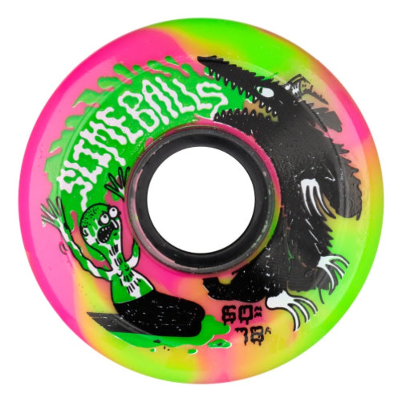 Santa Cruz OG Slime Balls Jay Howell Skateboard Wheels Pink/Green Swirl 60MM 78A 60mm