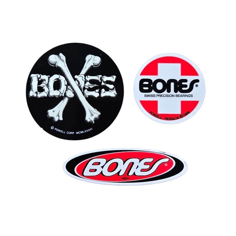 Vintage Powell Bones Sticker Set (set of 3)- *GLOW IN DARK