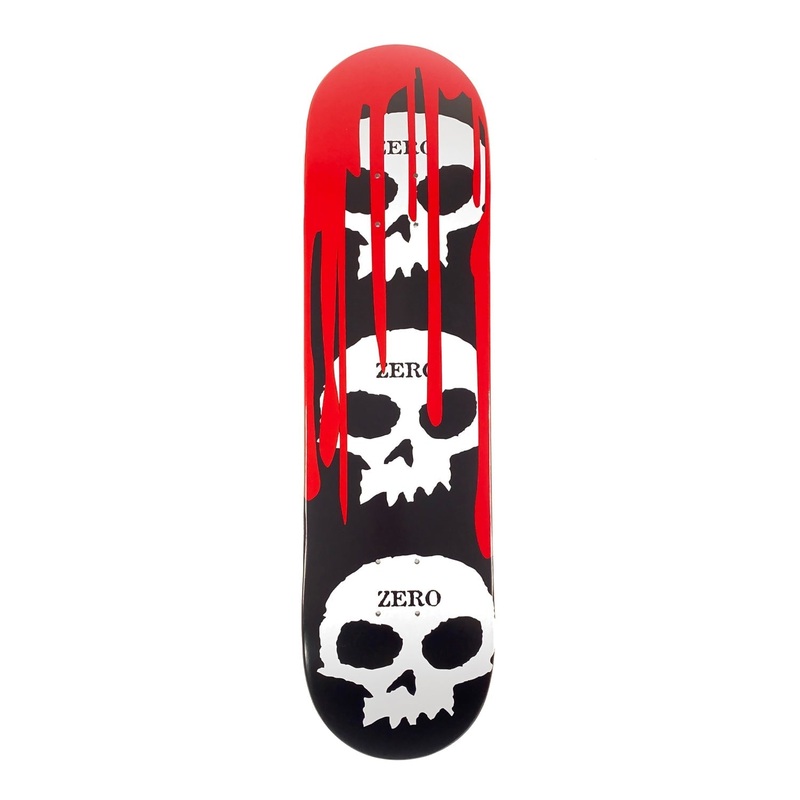 Zero – 8″ 3 Skull Blood Deck – Black / White / Red 8″