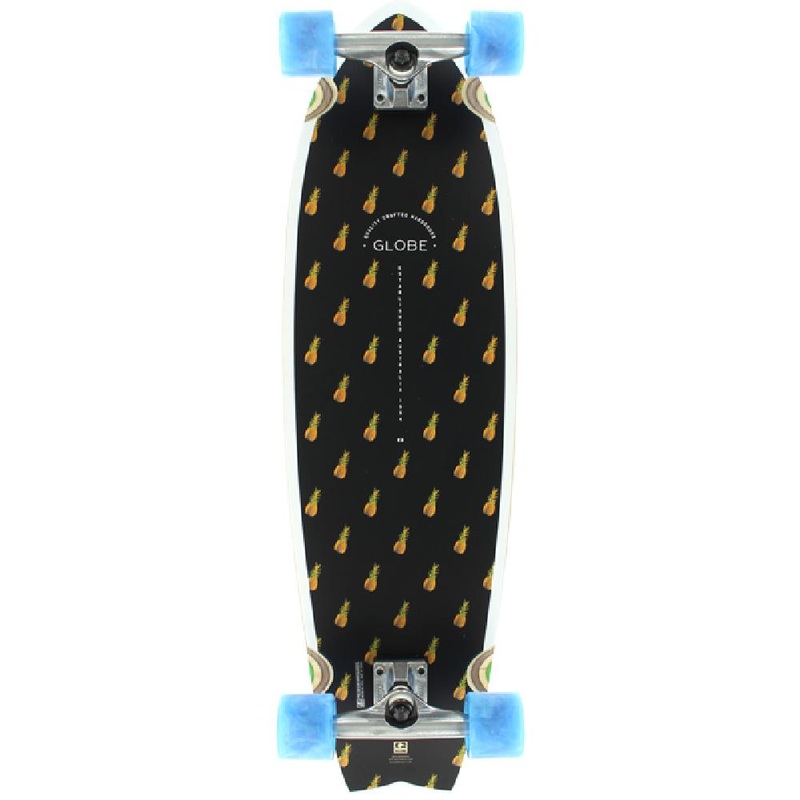 Globe Chromantic Black/Pineapple/Bamboo 33″ Kicktail Longboard Complete