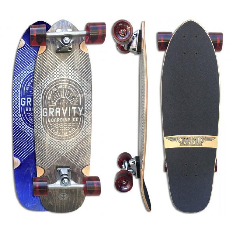 Gravity Enjoy The Ride Mini Cruiser Longboard 29″ Gray Orange