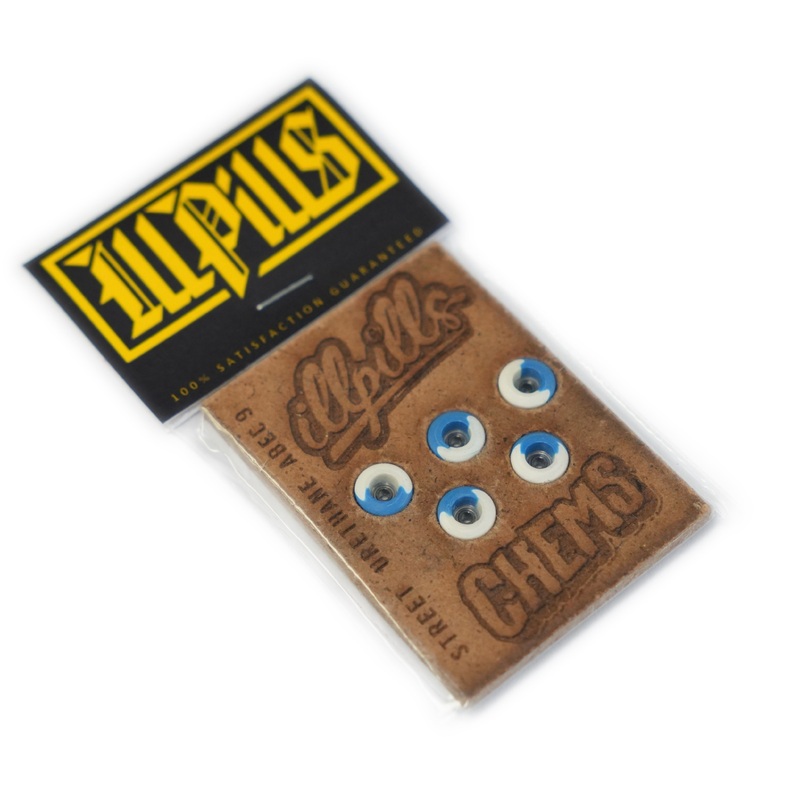 ILLPILLS Blue/White Urethane Fingerboard Wheels (Choose Size) Street