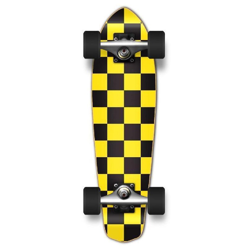 Punked Checker Yellow 25″ Micro Cruiser Complete Complete