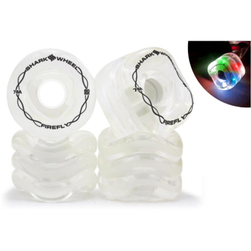 Shark Wheel Firefly Light Up Wheels 60MM 78A – Clear 60mm
