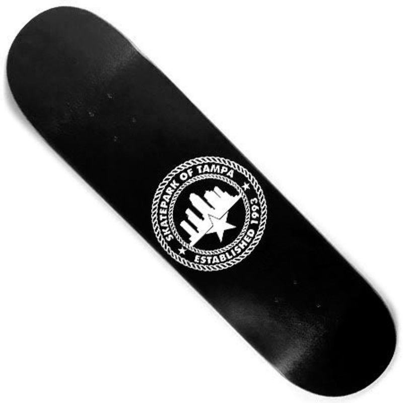 Skatepark of Tampa Rope Logo Screen Printed Deck Black 7.5 X 31 WB:14