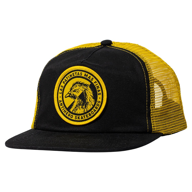 Anti-Hero Las Patinetas Snap-Back Trucker Hat Black/ Yellow One Size Fits All