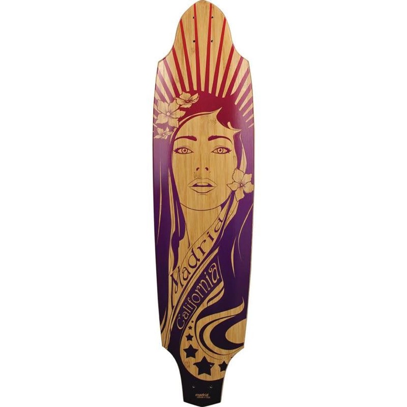 Market Price Girl Bamboo Carving 38 inches Longboard Deck Madrid