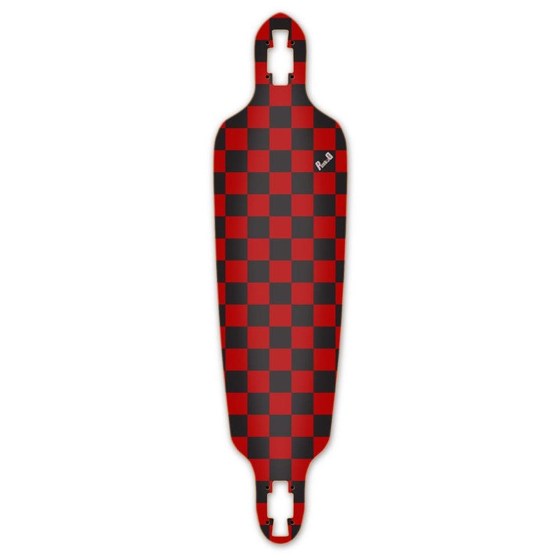 Punked Drop Through Longboard Deck – Checker Red Deck