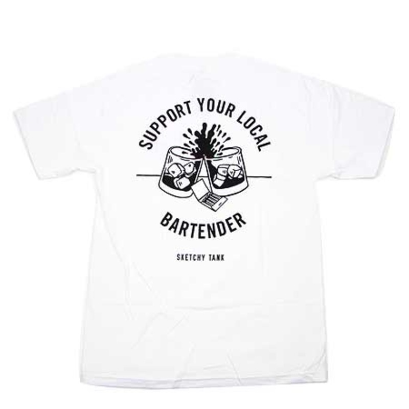 Sketchy Tank Bartender T Shirt White Extra Large