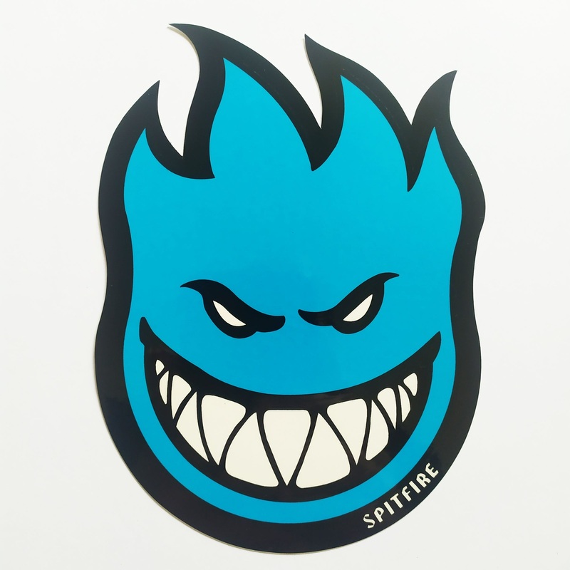 Spitfire Wheels – Bighead Fireball Skateboard Sticker Blue Small