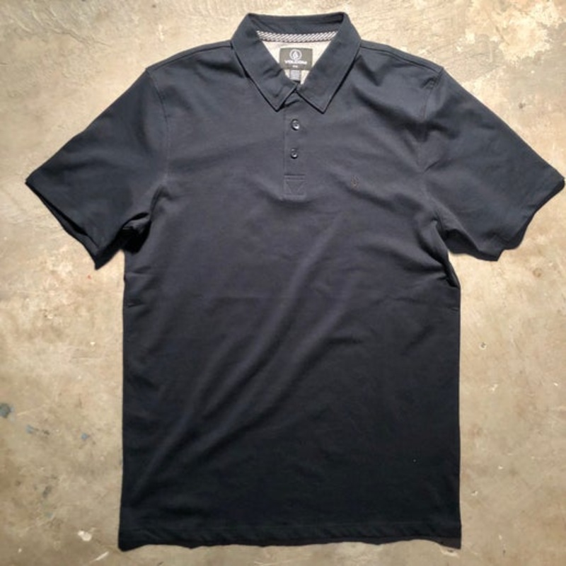Volcom – Wowzer Polo Short Sleeve Shirt – Black L