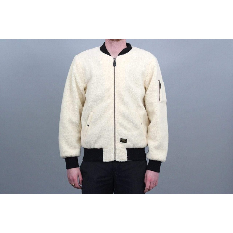 Huf Sherpa Bomber Jacket Natural Small