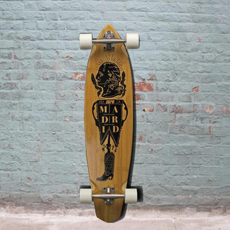 Madrid President Dude Bamboo Carving Longboard 38.75″ Complete