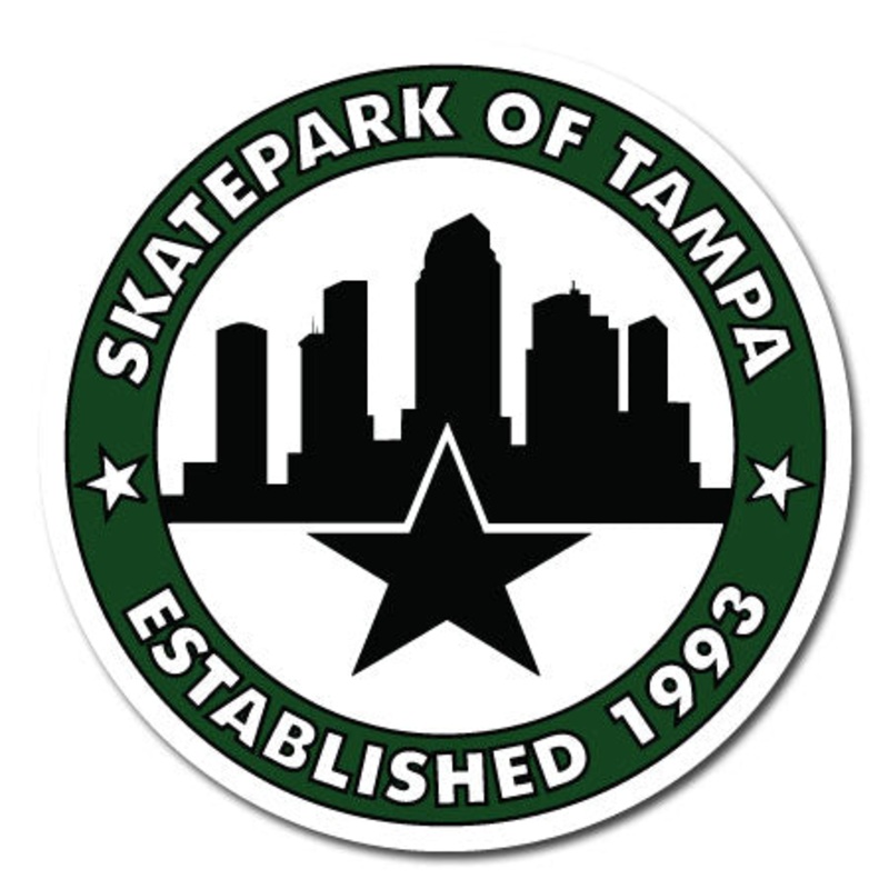 Skatepark of Tampa Circle City Logo Sticker Hunter Green 6″