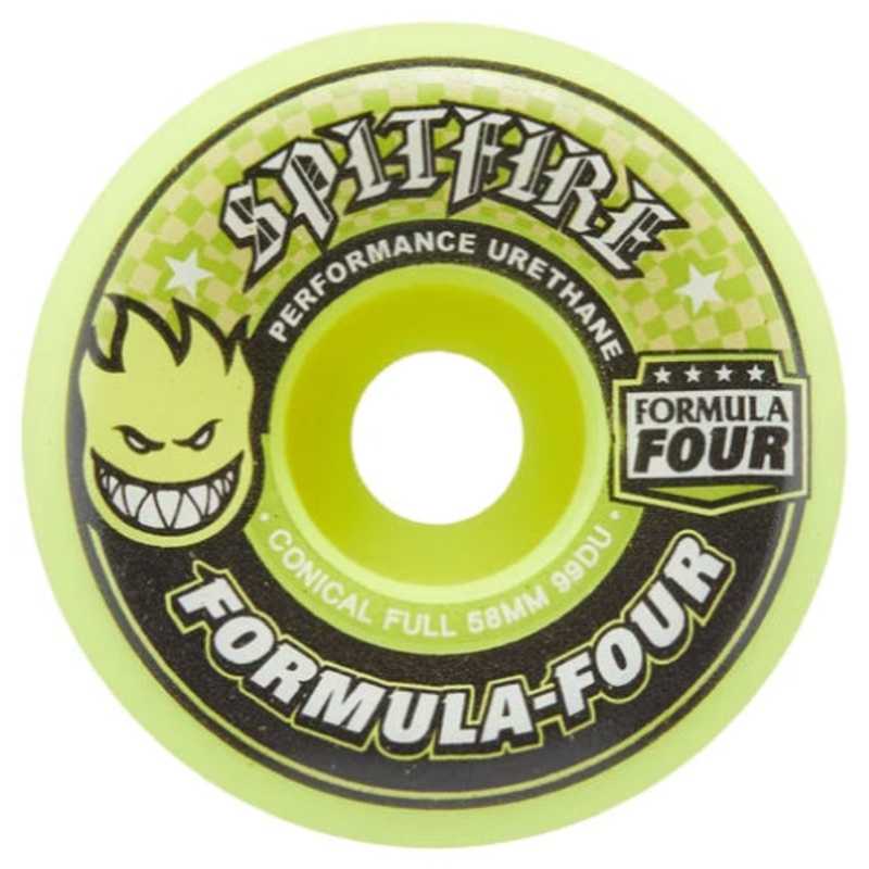 Spitfire F4 Conical Full Wheels Safety Yellow 58MM 99D 58mm