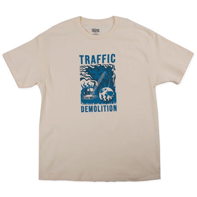 Traffic Skateboards Demolition T Shirt Cream Small