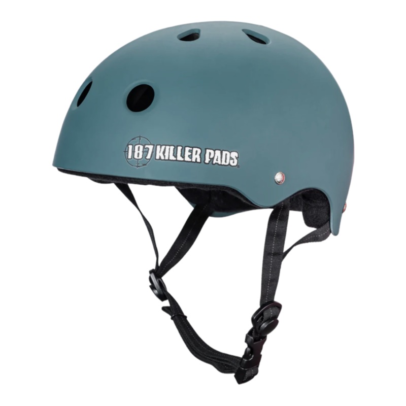 187 KILLER PADS PRO SKATE HELMET W/ SWEATSAVER LINER STONE BLUE S