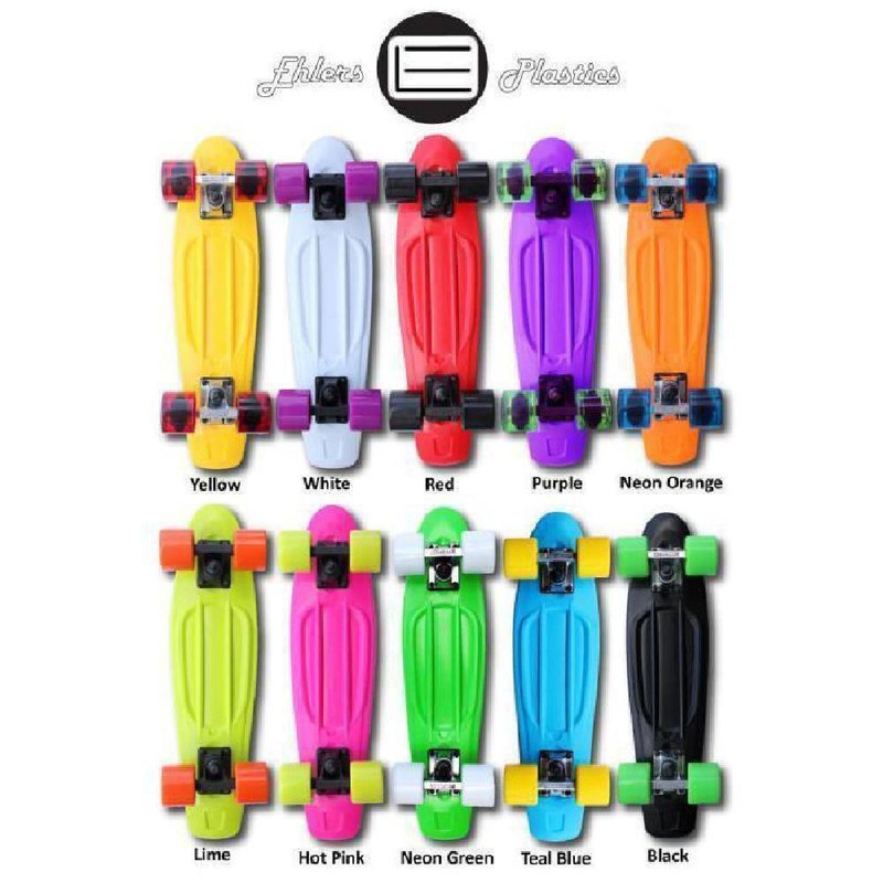 Custom Mini Cruiser 22″ Penny Skateboard Orange Black Baby Blue