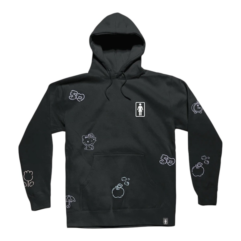 GIRL X HELLOW KITTY ALL OVER HOODIE BLACK S