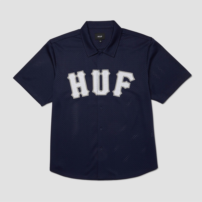HUF Arch Mesh Button Up Navy Small