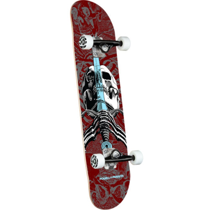 Powell Peralta Skull & Sword One Off Complete Skateboard Burgundy 7.5″ 7.5″