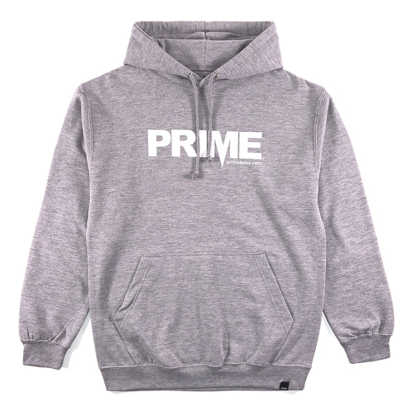 PRIME DELUX OG PREMIUM HOODED SWEAT – HEATHER GREY / WHITE S